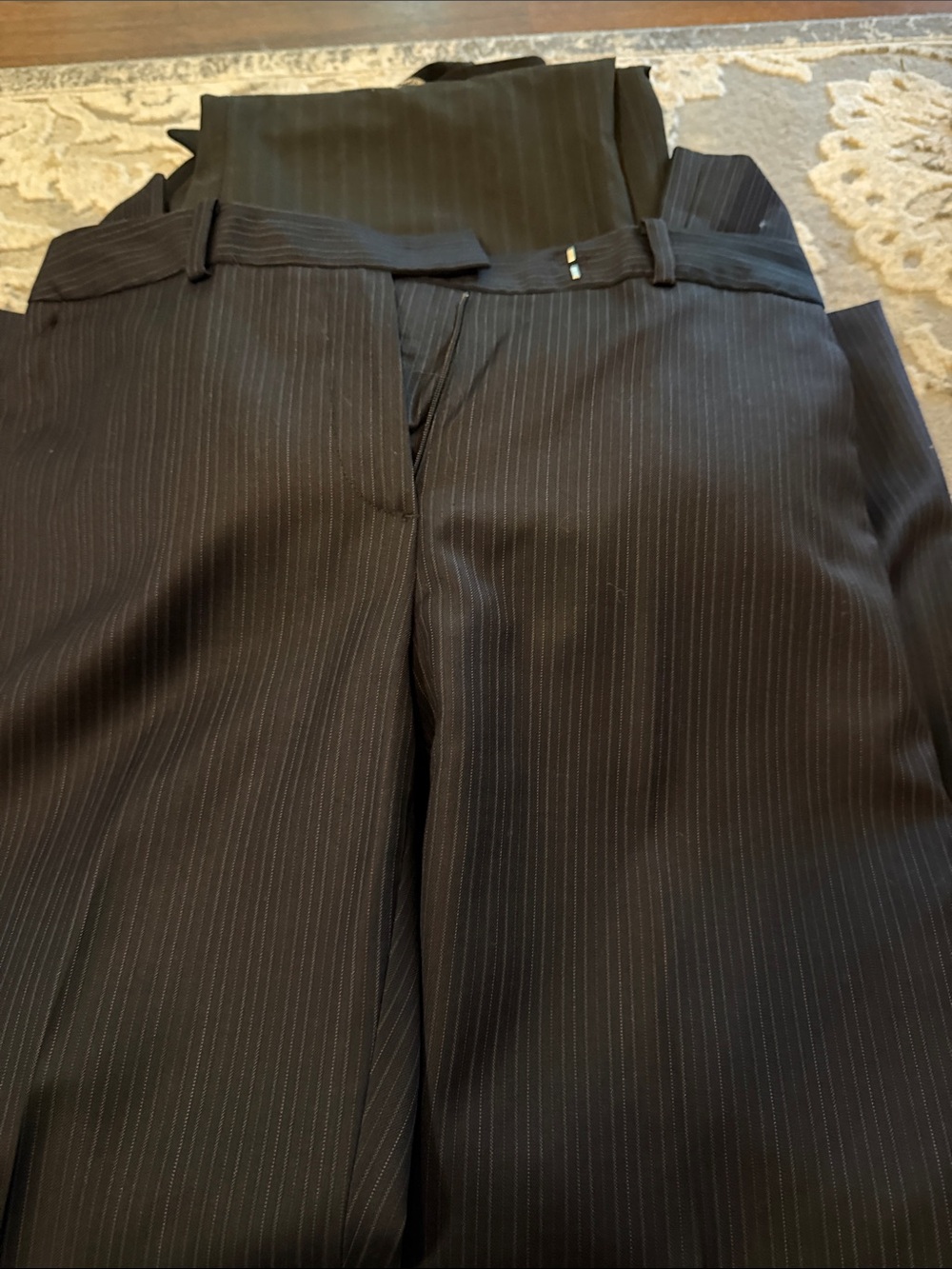 Brooks Brothers 346 Wool Pinstripe Dress Pants Size 6 Cuffed Trousers